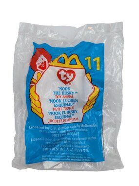 Nook The Husky #11 McDonald’s Toy Retired 1999 New Sealed TY Teenie Beanie Babie